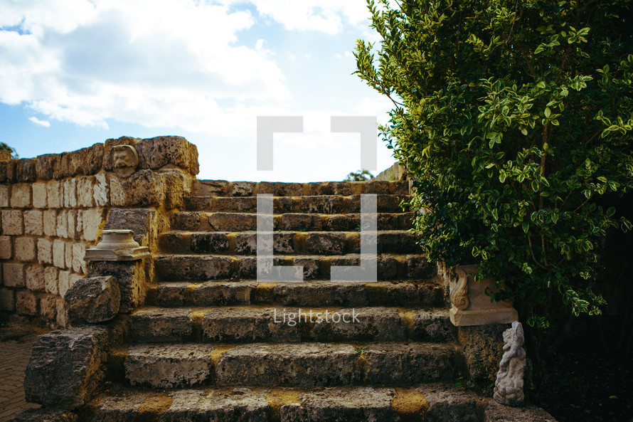 stone steps outdoors 