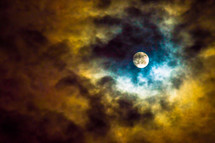 full moon and clouds 