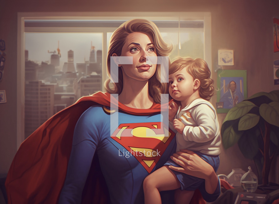 Super mom and child