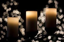 candles and bokeh lights 
