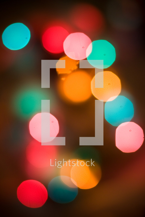 Colorful Christmas lights.