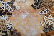 cookies on a wood background 