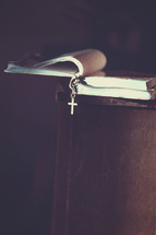 my Bible open on the piano in the last of the evening light