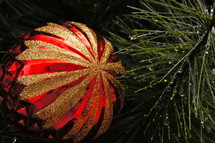 Red and gold Christmas decor