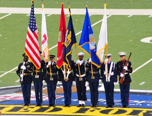 American color guard which includes Amy,Marines,Navy,Airforce and Coast Guard