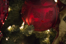 red Christmas ornament ball 