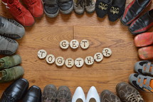 Get together with border of shoes 