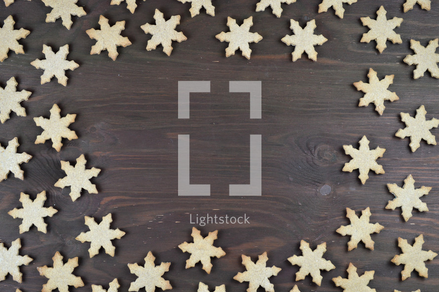 Christmas cookies on a wood background 