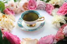 tea cup and flowers 