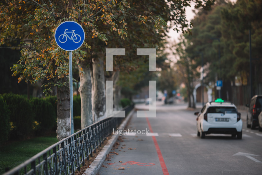 Bicycle path sign