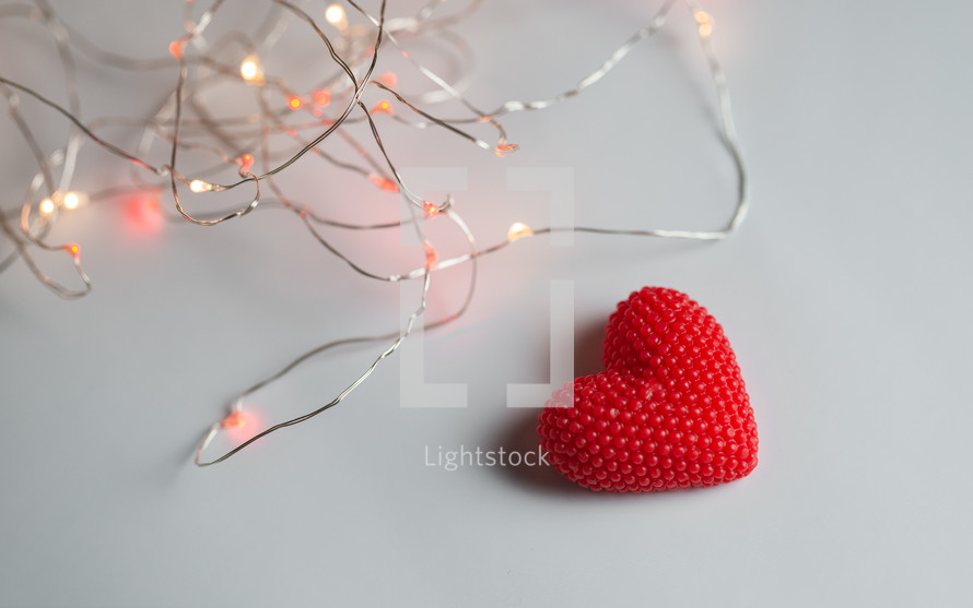 A red heart on a white background