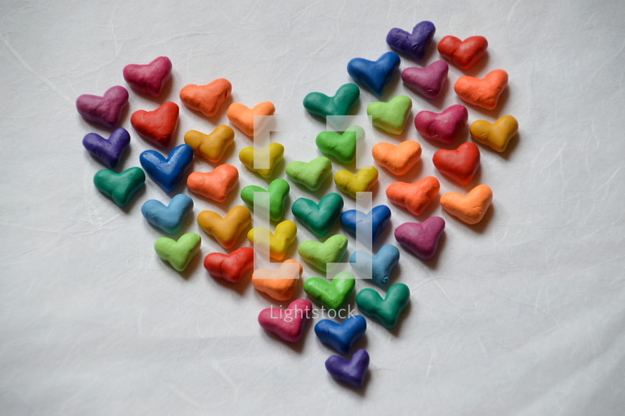 many little colorful hearts shaping a big heart. 