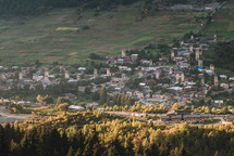 Autumn evening in the mountain village