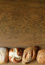 bread on a wood background 