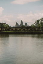 temple across a river in Cambodia 