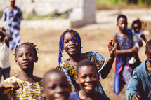 African children laughing and smiling in a small village church in the Ivory Coast of West Africa