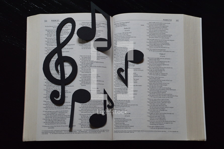Bible open to Psalm 23 with notes and clef. 
Psalm 23, bible, psalms, psalm, clef, notes, 23, twenty three, song, Psalms, sheet music, musical score, musical, score, music, play, worship, praise, praising, adore, proclaim, worshiping, playing, sing, singing, songs, band, make, making, audio, melody, tune, lyrics, song of songs, audible, hear, hearing, sonic, listen, listening, instrument, acoustic, classical, old, old testament, testament, ballads, celebrate, black, white