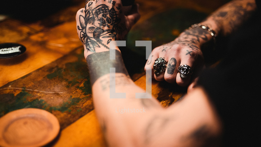 tattooed hands 