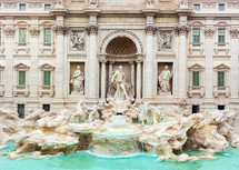Trevi Fountain, in italian Fontana di Trevi, picture taken after the restoration of 2015, Rome, Italy