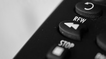Buttons on a television remote control.