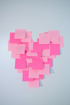 heart shape out of sticky notes 