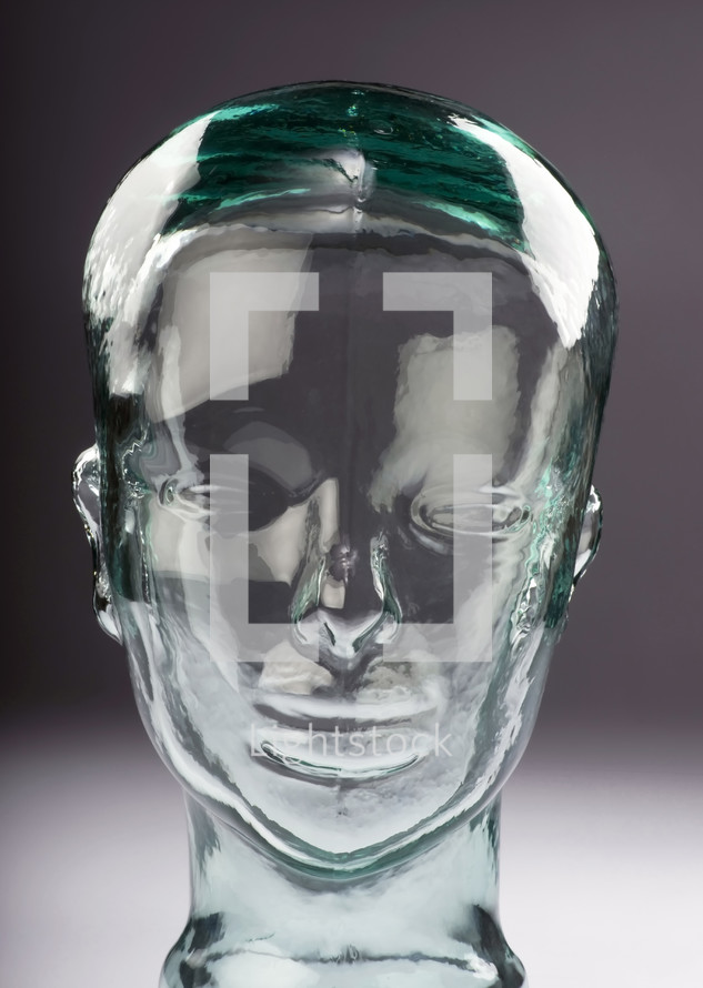 glass head sculpture 