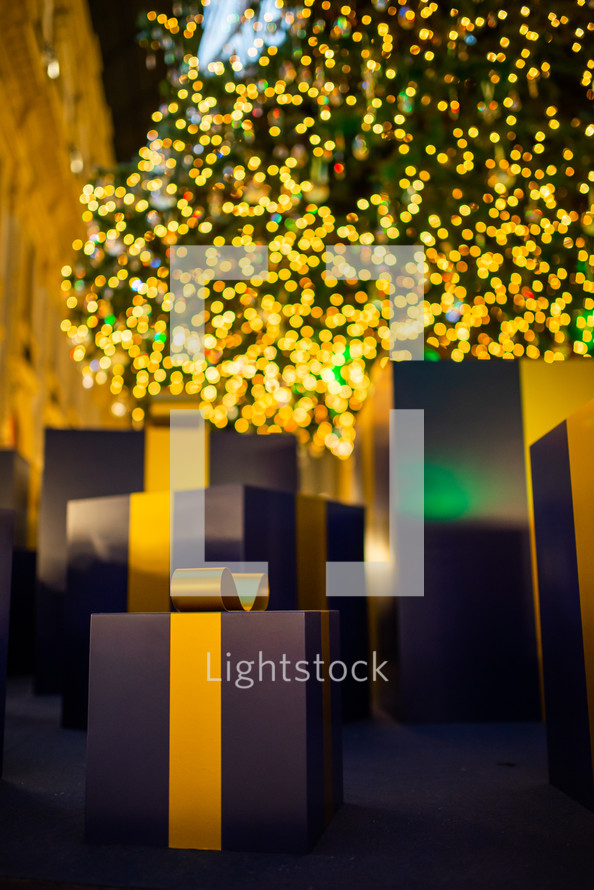 Gift boxes with a beautiful bokeh 