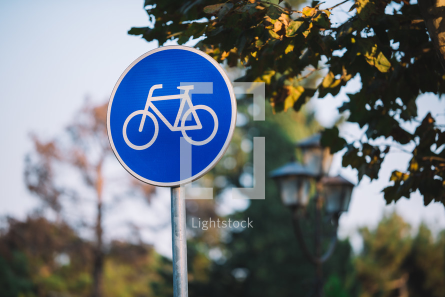 Bicycle sign close-up