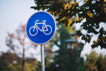 Bicycle sign close-up