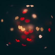 Bokeh with a heart shapes