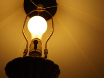 light bulb and lamp shade 