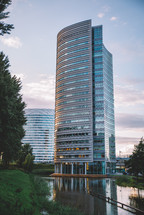 Skyscraper in the district of the Amsterdam