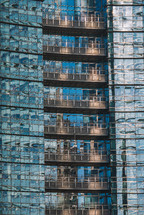 Glass facade of modern building