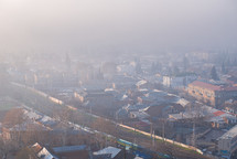 Fog in a morning city