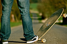 foot on a skateboard