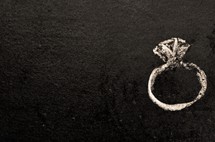 chalk drawing of a diamond ring 