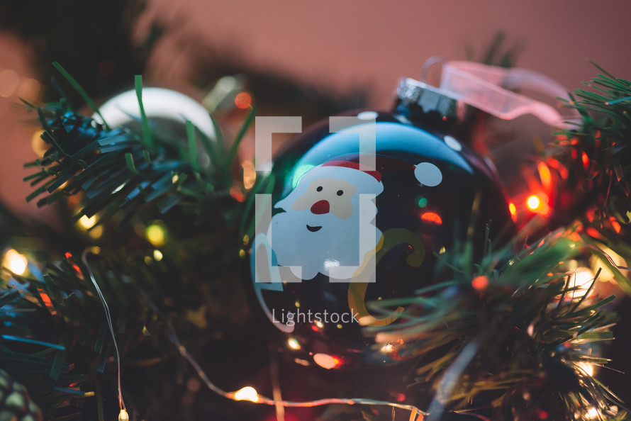 Christmas tree ball with Santa
