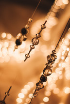 Glass decoration and golden bokeh
