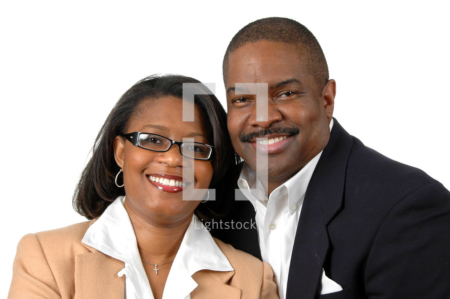 African-American couple smiling 