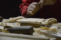 carving wood 