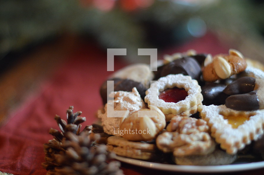 holiday cookies on a plate 