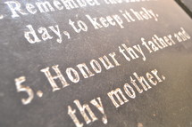 Fifth commandment ; honor your father and your mother