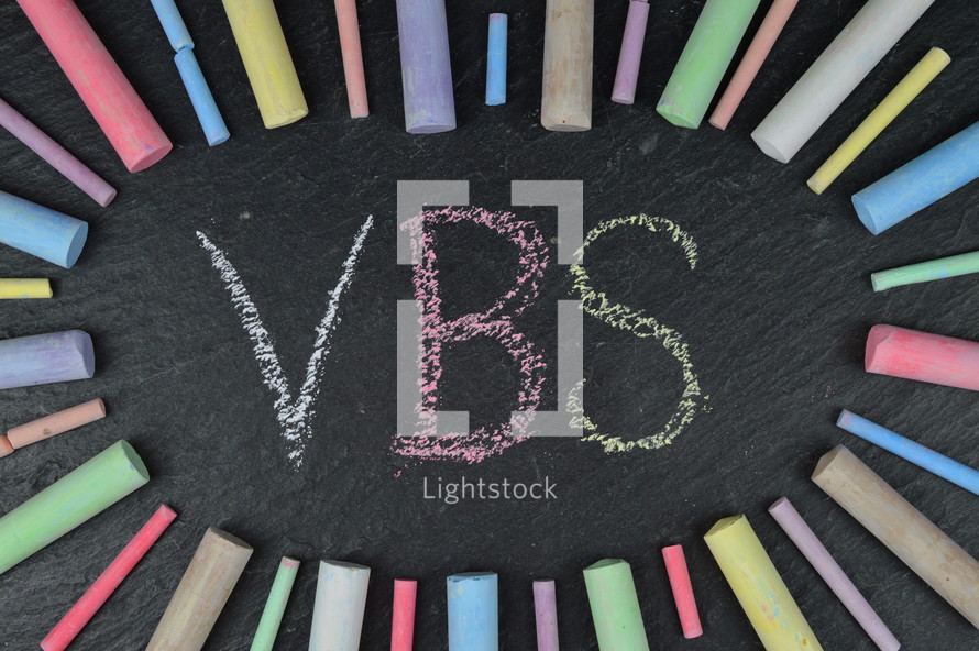chalk on slate and VBS
