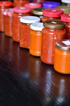 jars of canned salsa 