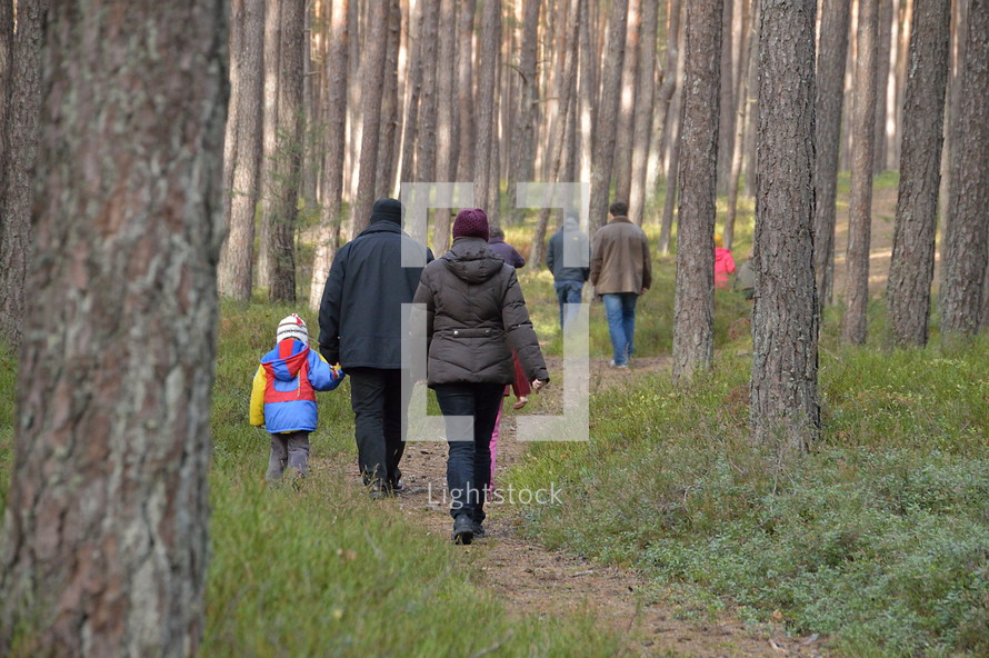 family outing in the woods