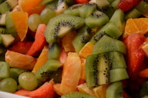 Colorful fresh fruit salad.
