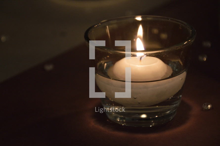 flame on a votive candle 