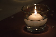 flame on a votive candle 