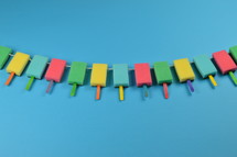 popsicle banner as decoration for the thank you party of the volunteer cleaning team in church or for the vacation bible school in the classroom