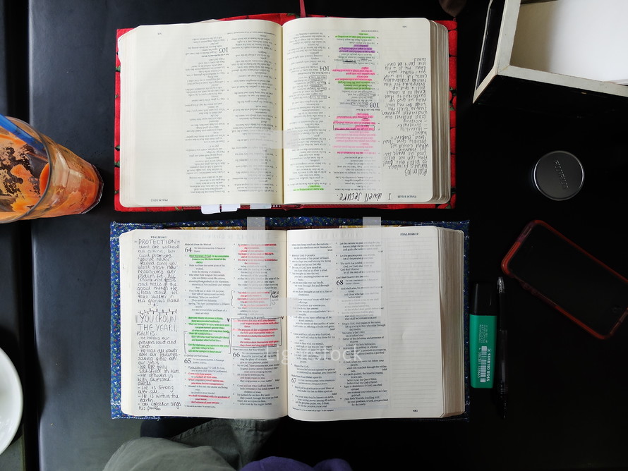 notes in a Bible 